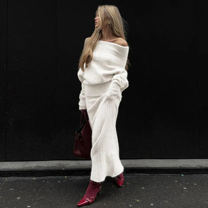 Dam Ulltröja Slothalsring Långa Ärmar Ullblandning-5