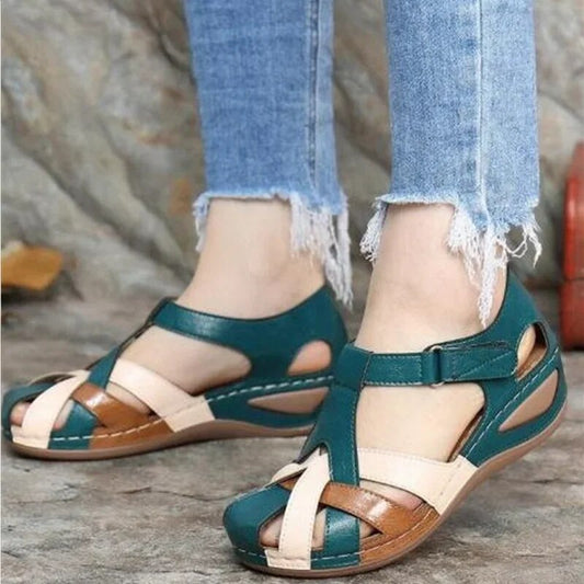 Dam Tofflor Slip-On Läder Halkfri Gummisula-1