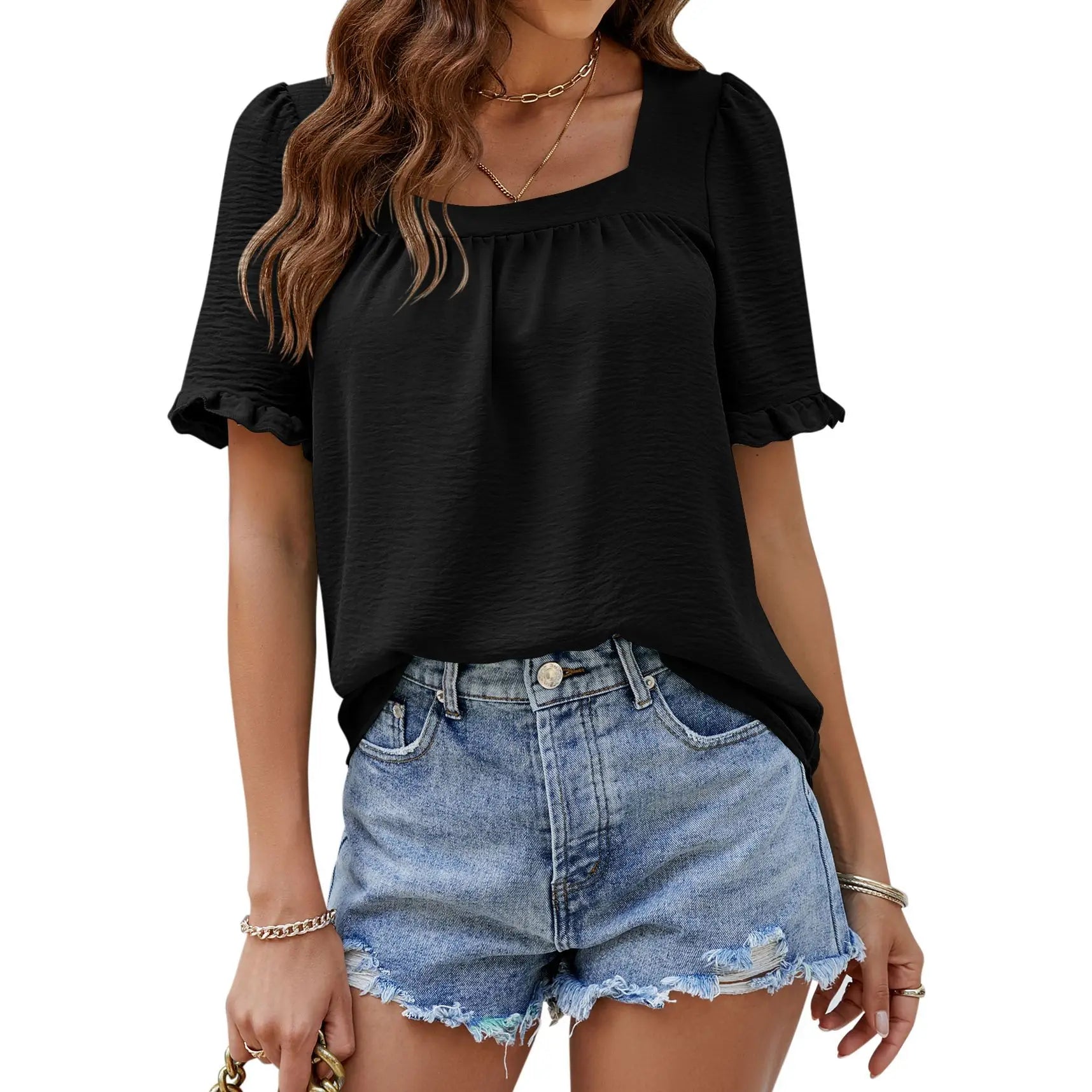 Variant image for Dam Top Avslappnad Bomull Hög Kvalitet-9