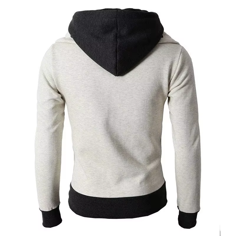 Herrjacka med huva och blixtlås i polyester - Sportig och stilren höstjacka-3