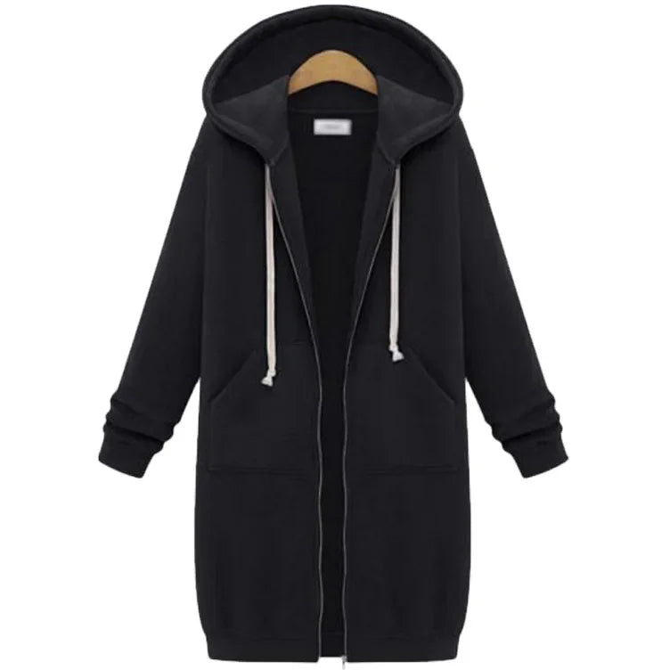 Damjacka Lång Huva Högkvalitativt Material Elegant Jacka för Dam-3