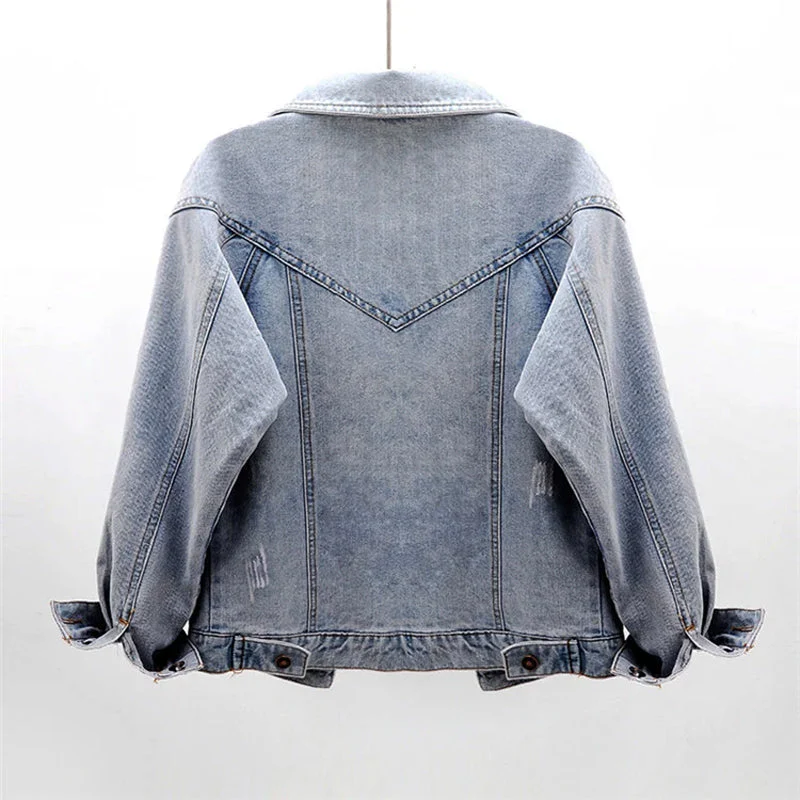 Dam Kort Denimjacka 100% Ekologisk Bomull-2