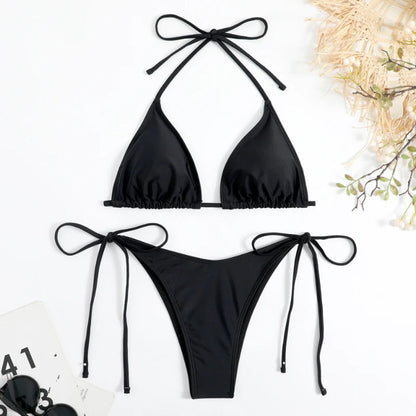 Variant image for Dam Brasilansk Bikini Med Djärv Utskärning Nylon Spandex-13
