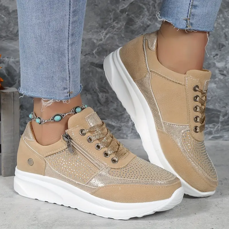 Dam Sneakers Ergonomisk Design Polyester Eleganta och Mångsidiga-2