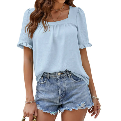 Dam Top Avslappnad Bomull Hög Kvalitet-5