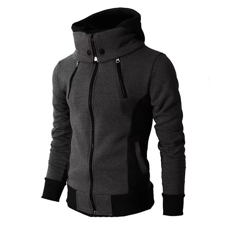 Variant image for Herrjacka med huva och blixtlås i polyester - Sportig och stilren höstjacka-11