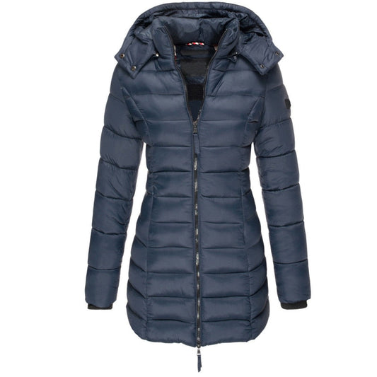 Herrar Lång Vinterjacka med Huva Polyester Modern Design-1