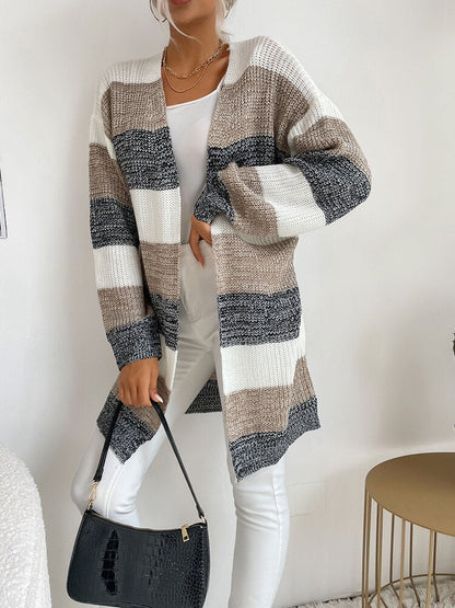 Lång Kofta Dam Mjuk Stickad Cardigan för Vardags och Fest – Elegant Design och Komfort 4