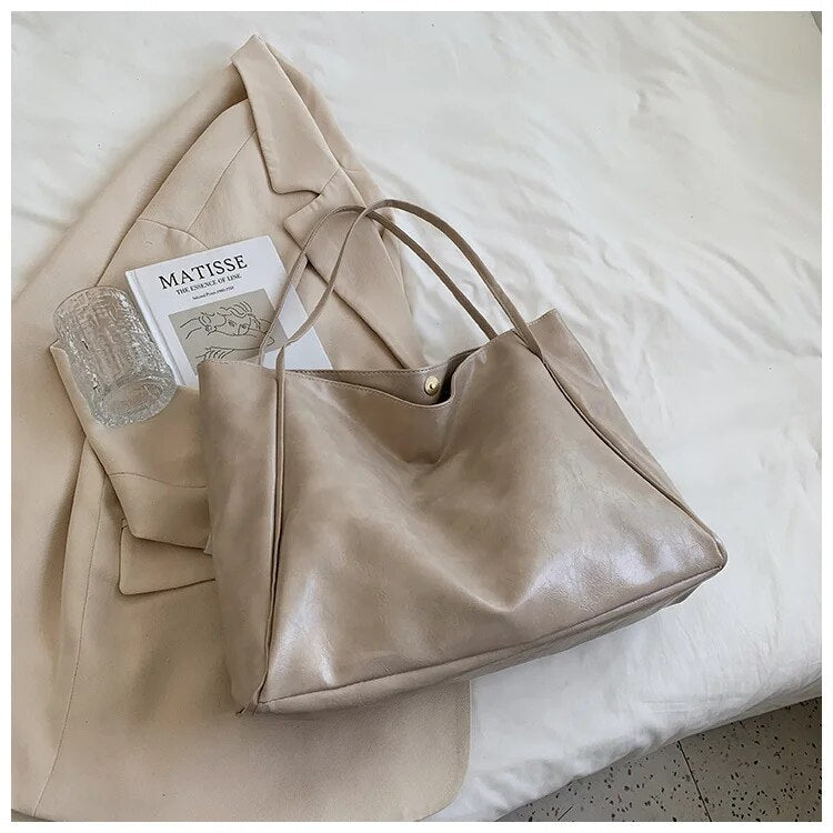 Dam Bärväska Retro PU-Läder Rymlig Elegant 5
