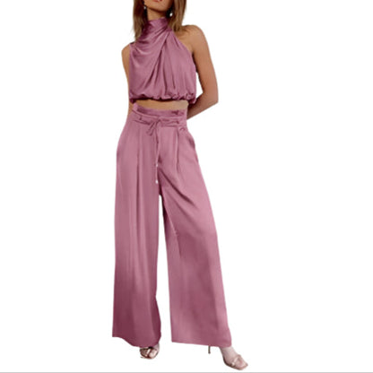 Variant image for Dam Jumpsuit Slim Fit Satin Med Justerbart Midjeband-25