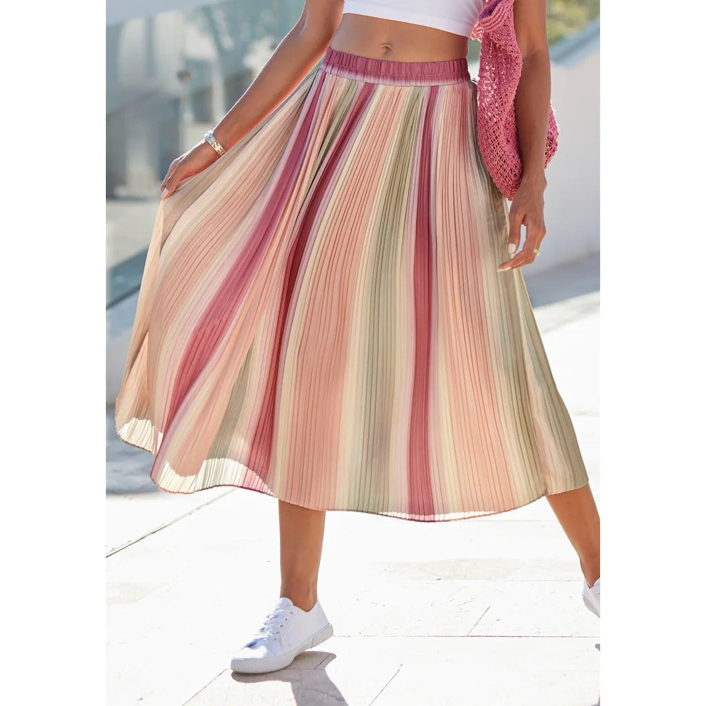 Variant image for Kvinnors Midi Kjol Veckad Gradient Polyester-1