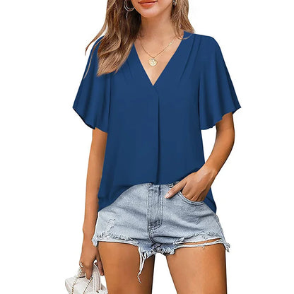 Blus Dam Trendig Mångsidig 100% Polyester-4