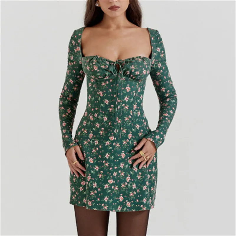 Variant image for Kvinnors Miniklänning Rutigt med Vinkelhalsring Polyester-12