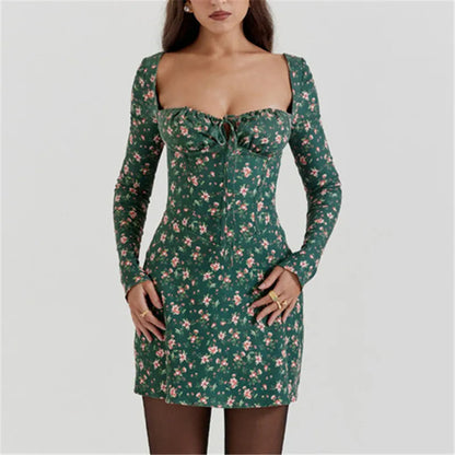 Variant image for Kvinnors Miniklänning Rutigt med Vinkelhalsring Polyester-12