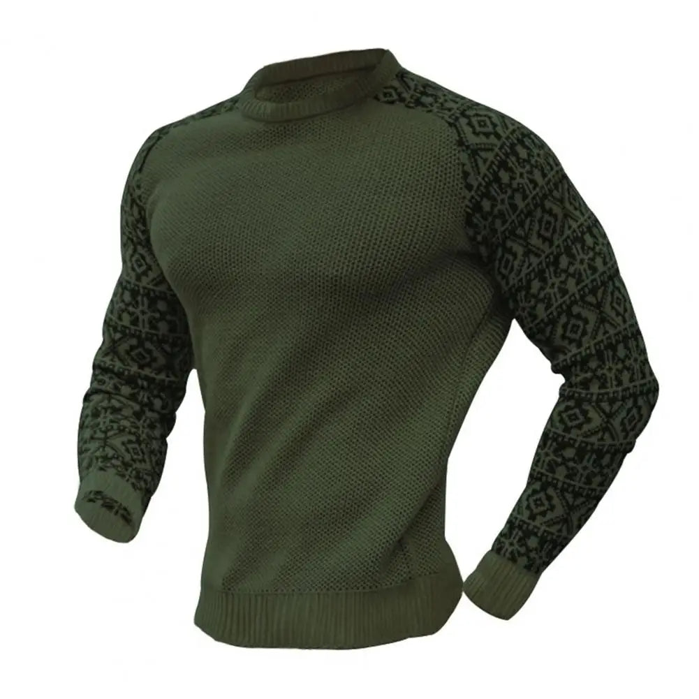 Dam Tröja Rundhalsad Mönstrade Ärmar Polyester Snäv Passform-6