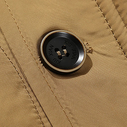 Mäns Vinterjacka Avtagbar Huva Termisk Isolering Syntetisk Päls-5