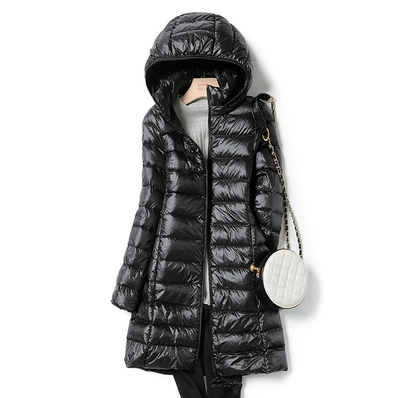 Damjacka Vinter Parka Lätt Polyester Andningsbar Tidlös Design 3