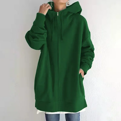Överdimensionerad Dam Hoodie i Isolerad Polyester med Huva – Komfortabel och Varm för Höst och Vinter 3
