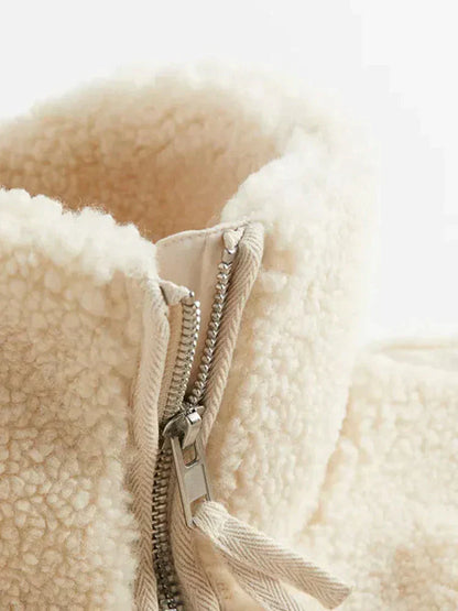 Lång Teddyjacka Dam Mjuk Fleece Klassisk Design 3