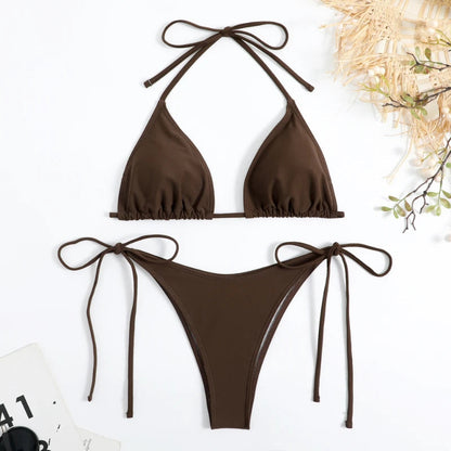 Dam Brasilansk Bikini Med Djärv Utskärning Nylon Spandex-4