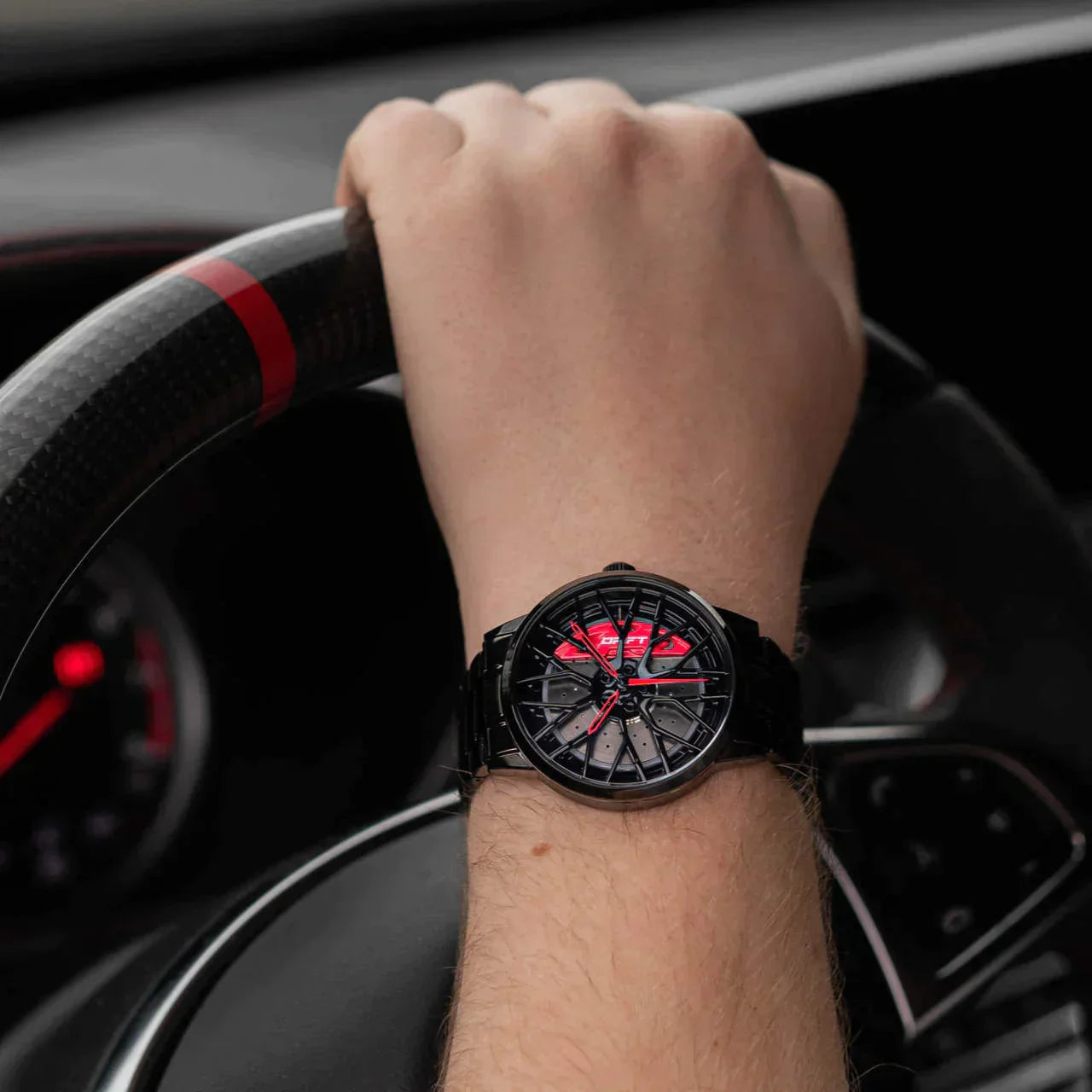 Herrklocka Motorsport Design Rostfritt Stål Snygg och Mångsidig-2