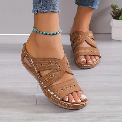 Dam Sandaler Ortopedisk Design Syntetisk Läder för Komfort och Stabilitet 5