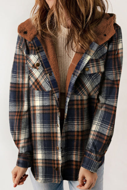Variant image for Damjacka Casual Rutigt Mönster Hoodie i Hållbar Tygblandning-6