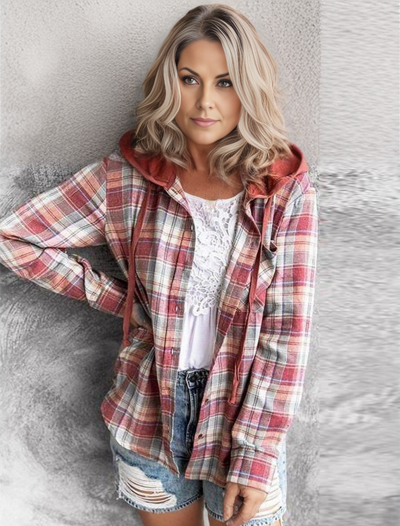 Variant image for Hoodie Herr Retro Knappstängning Mjuk Bomull-1