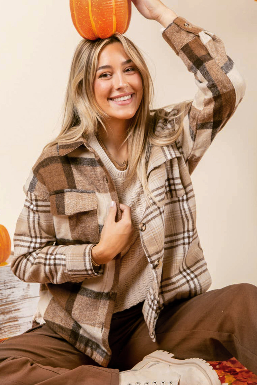 Kvinnors Flanellskjorta Klassisk Rut Design Mjuk Flanell-4