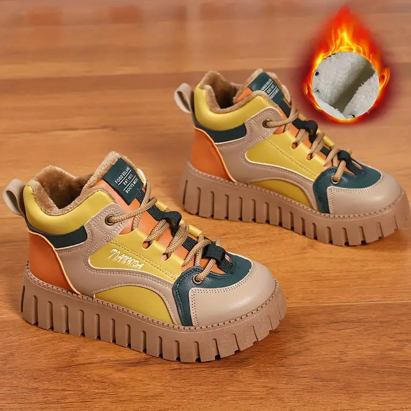Dam Sneakers Fodrade Plysch Trendig Snörning Komfortabel Sula 6