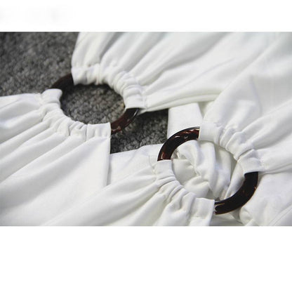 Kvinnors Miniklänning med Ihåliga Bärare i Polyester-5