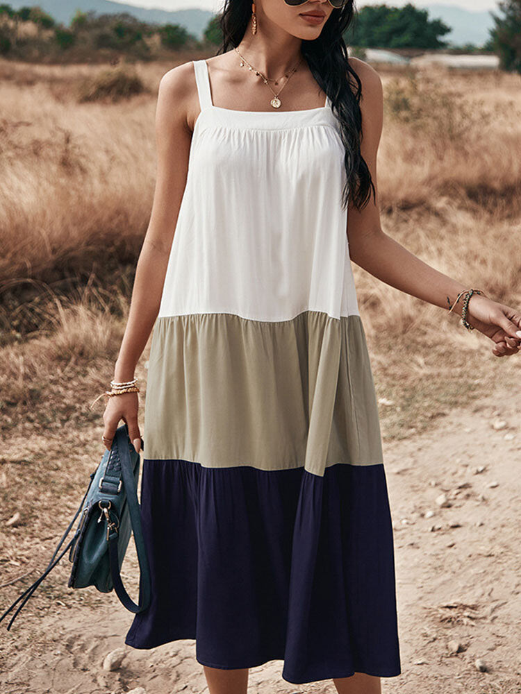 Variant image for Kvinnors Midi Klänning Avslappnad Bomull med Fickor-13