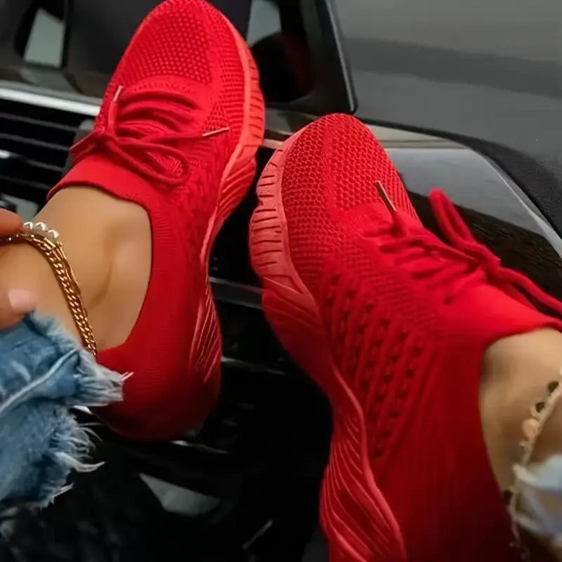 Kvinnors Sneakers Nät Design Stödjande Gummi 1