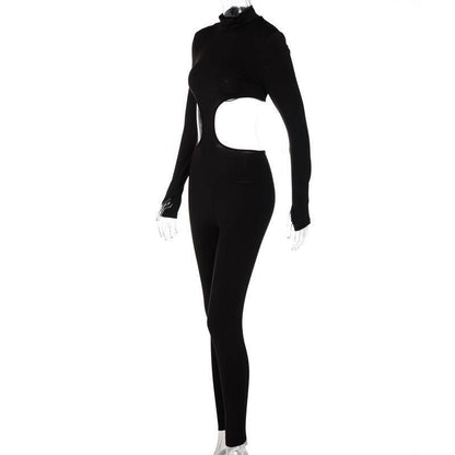 Dam Jumpsuit Monokrom Figurnära Polyester-5