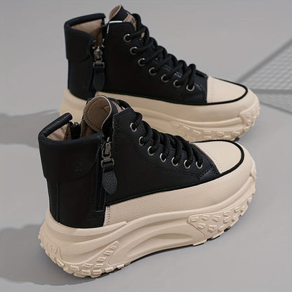 Dam Sneakers Ankelhöga Plattform Textil Casual-3