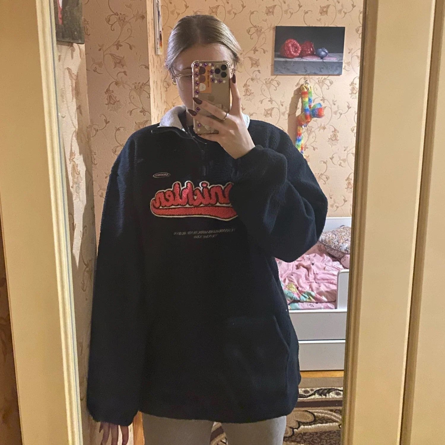 Fleecetröja Dam med Broderade Detaljer i Mjuk Polyester-4