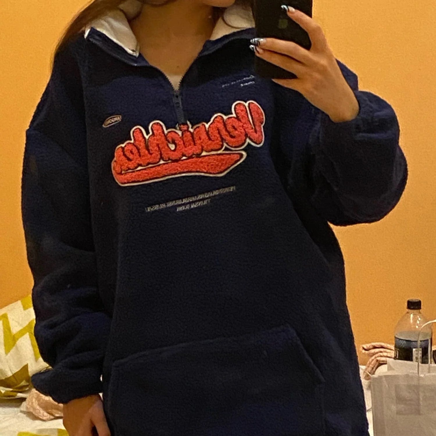 Fleecetröja Dam med Broderade Detaljer i Mjuk Polyester-5