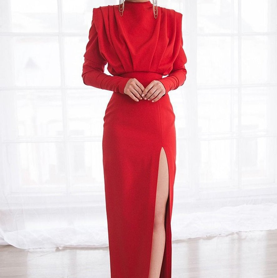 Dam Turtleneck Klänning Pendelstil Polyester-2