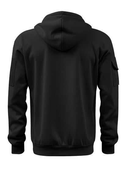 Herrar Hoodie Fleecefodrad Gatastil med Blixtlås-5