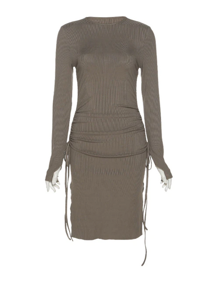 Variant image for Kvinna Miniklänning Avslappnad Stil Polyester med Dekorativ Snörning-3