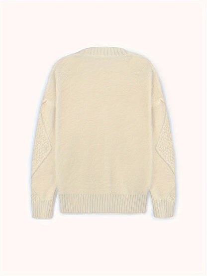 Lång Kofta Dam Avslappnad V-ringning Mjuk Material-2