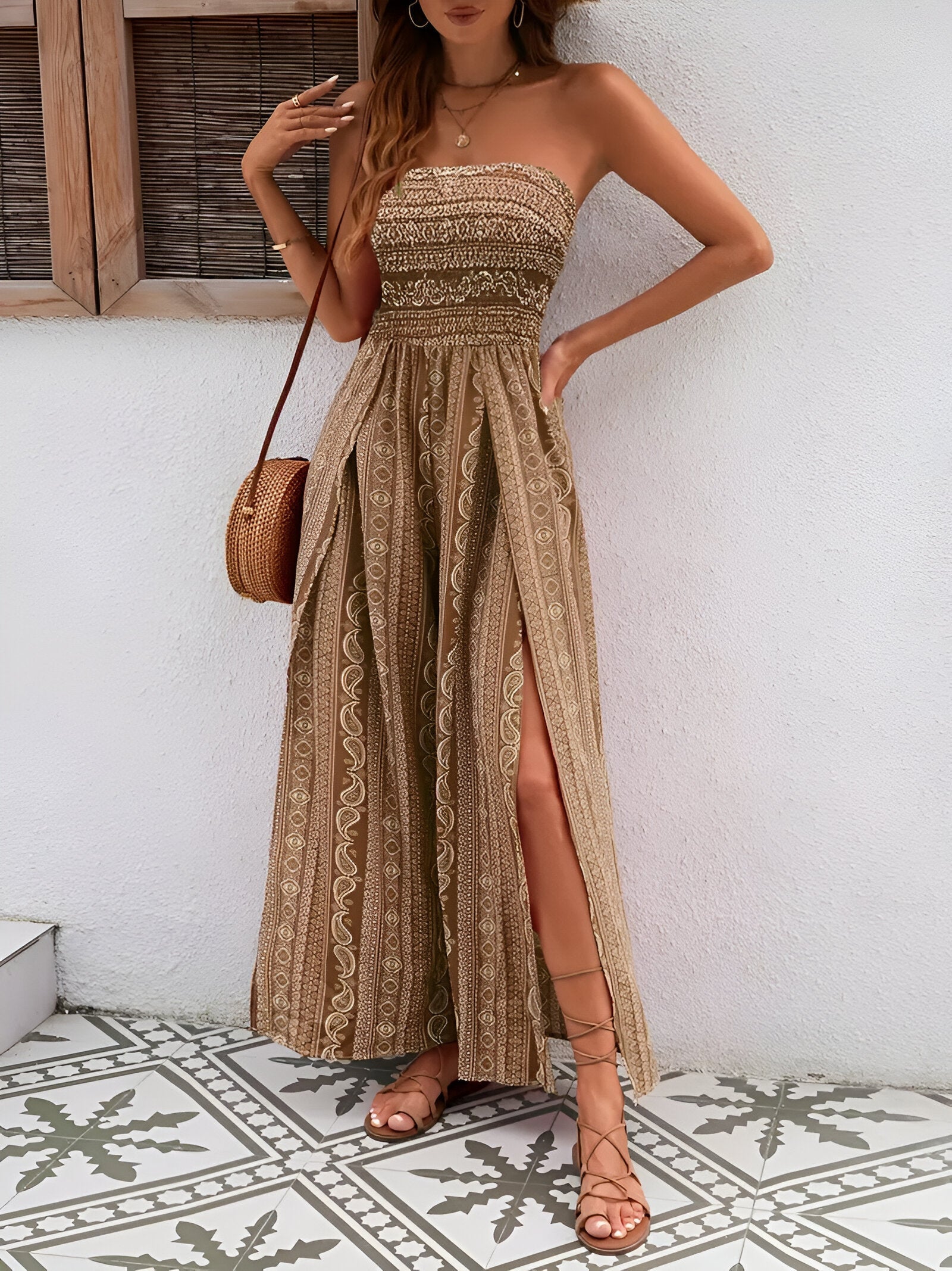 Fina Dam Klänningar Boho-Chic Luftigt Material Elegant Design-2