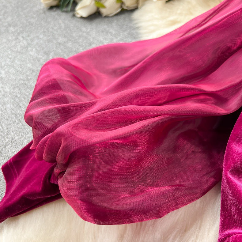Maxi Klänning Dam Retro Stil Polyester Ärmlös Elegant 6