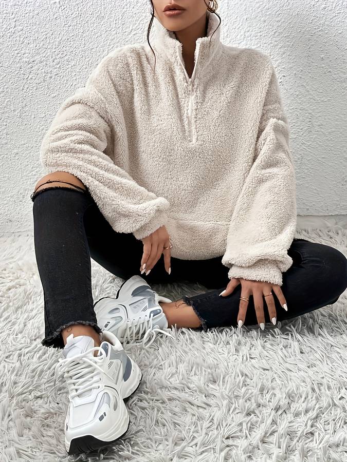 Damjacka Stilren Design med Ficka Polyester-3