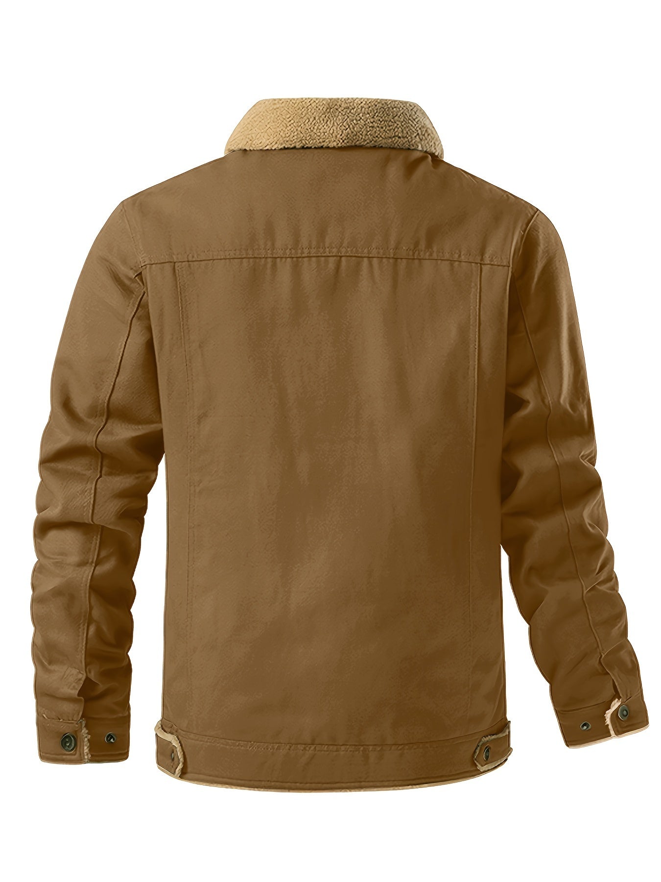 Herrjacka Vinter Vintage-stil Robust Tyg med Fällbar Krage och Panfickor-4