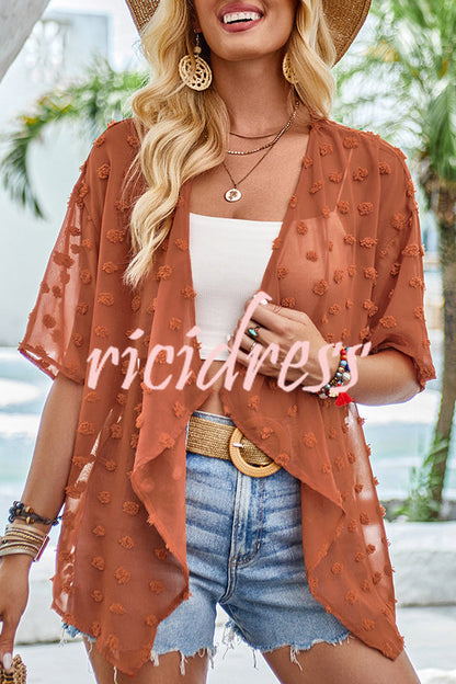 Dam Festtoppar Transparent Polyester Lösa Passform-2