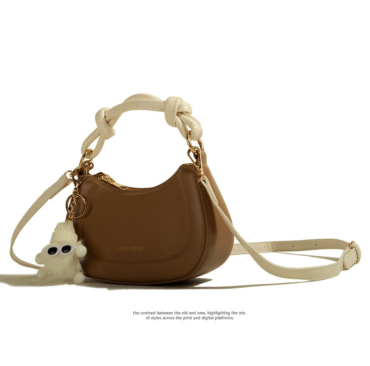 Dam Handväska Fyrkantig Syntetiskt Läder Elegant och Mångsidig-2