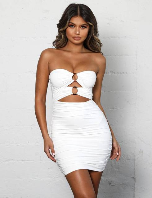 Variant image for Kvinnors Miniklänning med Ihåliga Bärare i Polyester-4