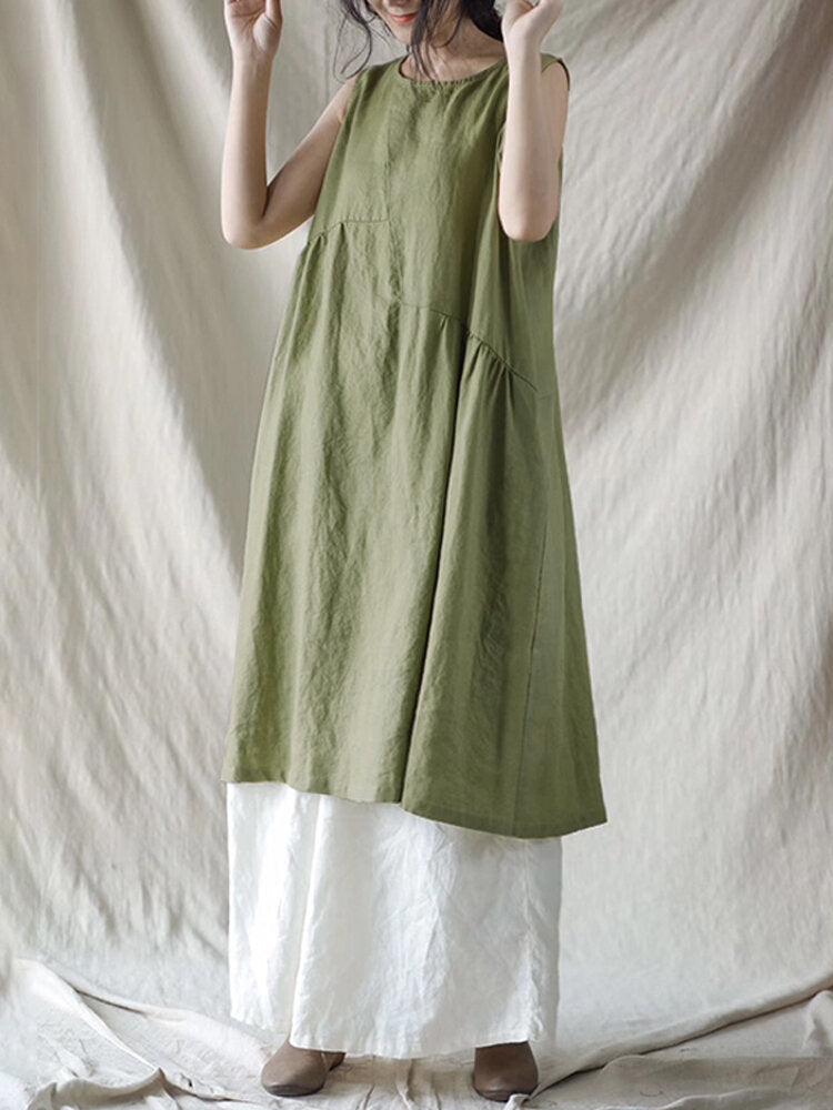 Variant image for Dam Klänning Midi Rundad Utringning Mjuk Bomull-9