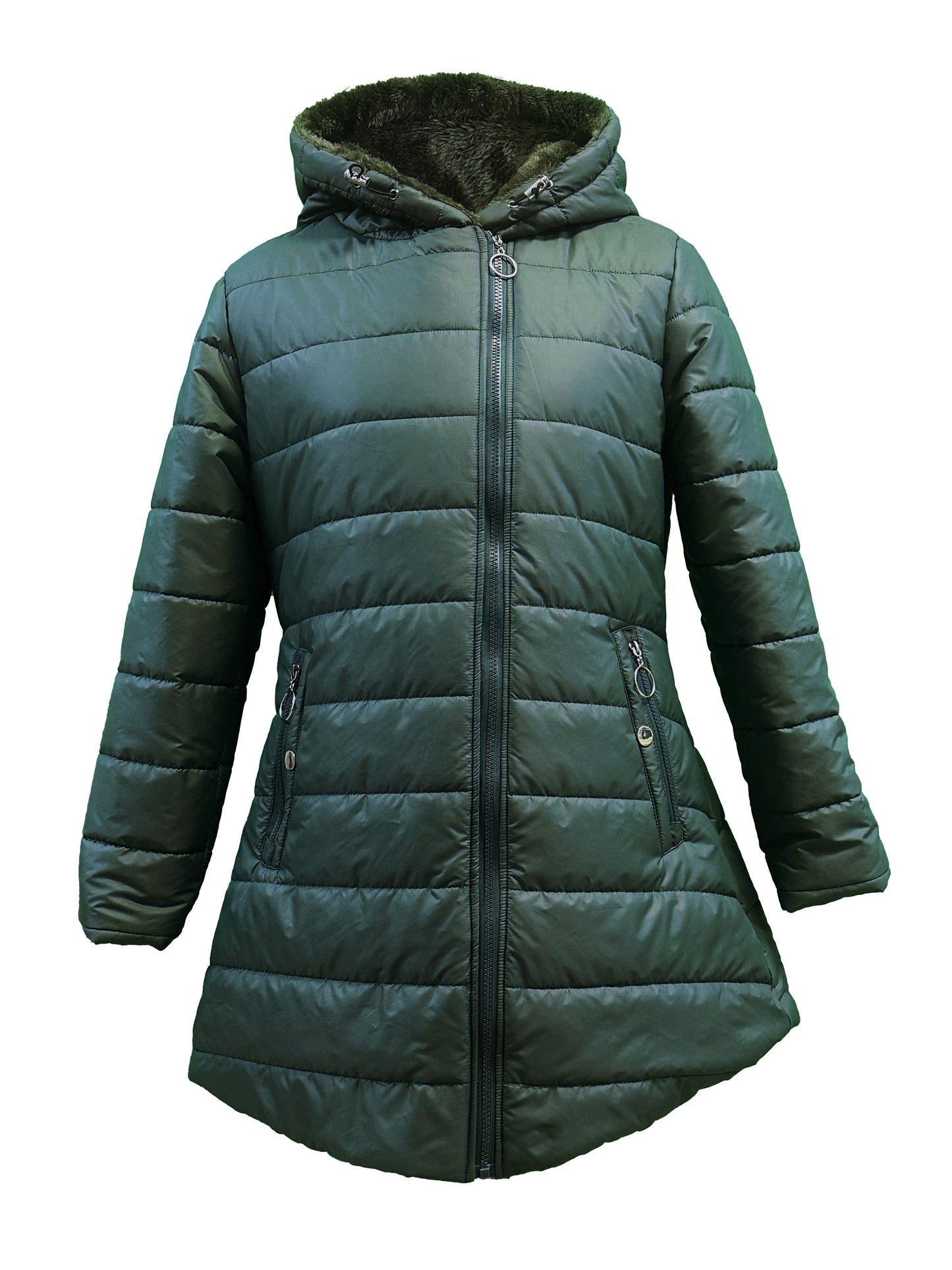 Damjacka Midi Längd Polyester Elegant Jacka för Kalla Dagar 2